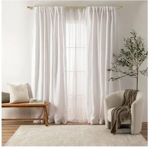 Gold Double Curtain Rod Modern in box